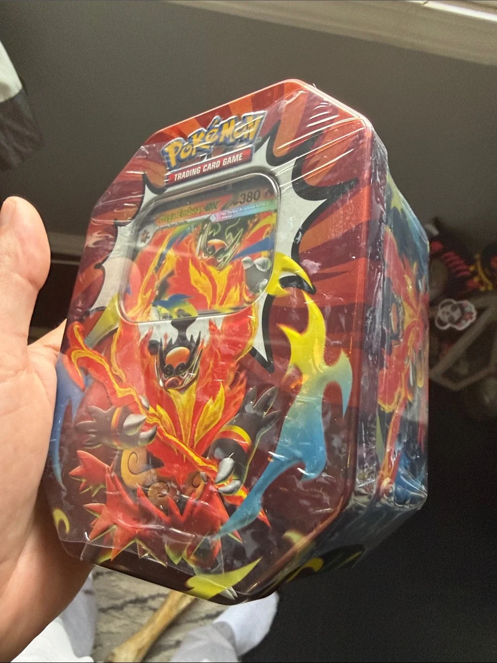 Sealed Pokemon Ascended Heroes Tin - Mega Emboar Ex (Four Booster Packs+Promo)